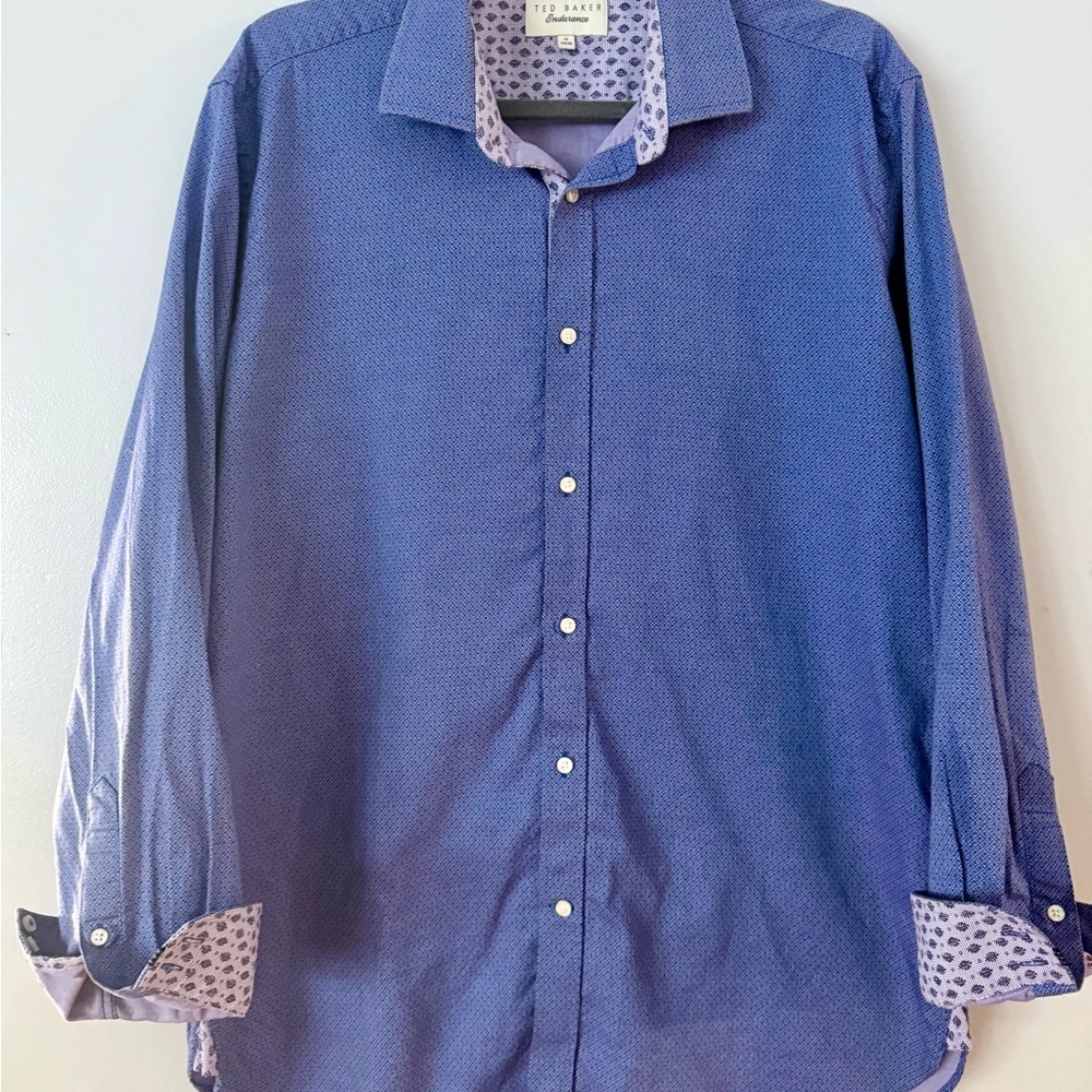 😸EUC Ted Baker Euro-Chic Button Down Shirt with Flip Cuffs